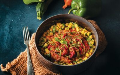 Fricassée de poulet au fondant de menthe