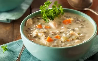 Soupe au riz et aux poireaux