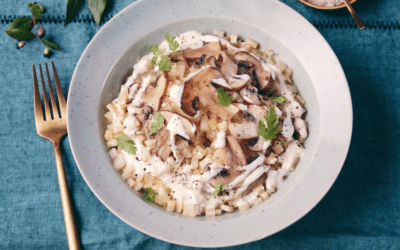 Risotto de céleri aux champignons de Paris