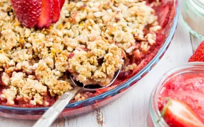 Crumble fraise-rhubarbe trappeur